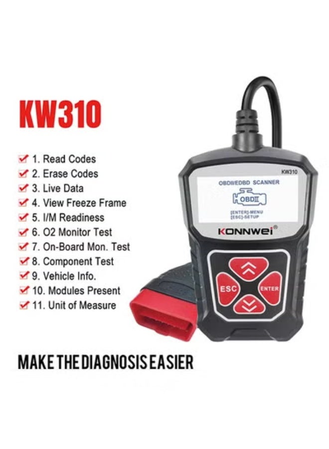 KONNWEI KW310 Universal Car Scanner Professional Automotive Code Reader Vehicle CAN Diagnostic Scan Tool - Image 1